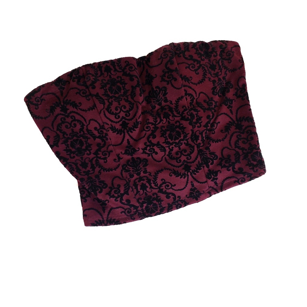 Burgundy cropped tube top